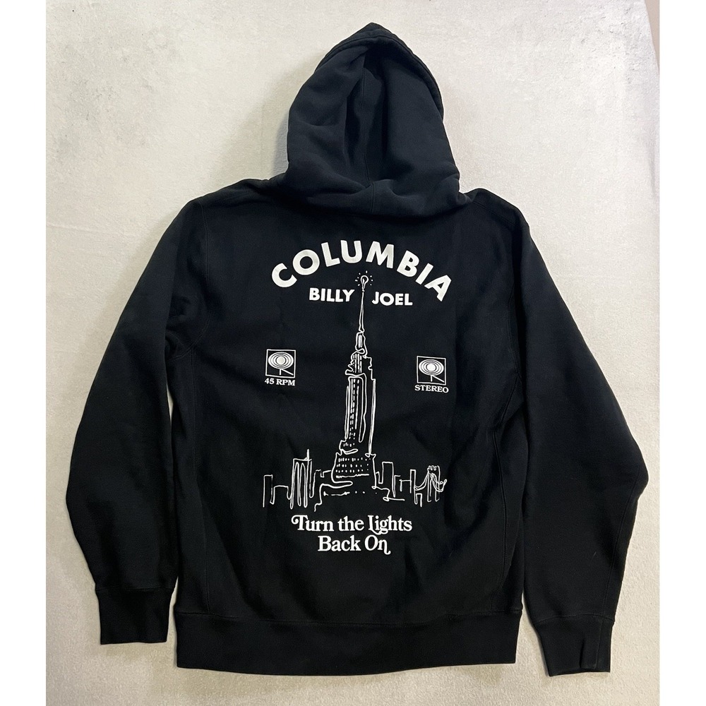 Columbia Billy Joel Turn the Lights Back On Hoodie Men's Size XL Black Pullover